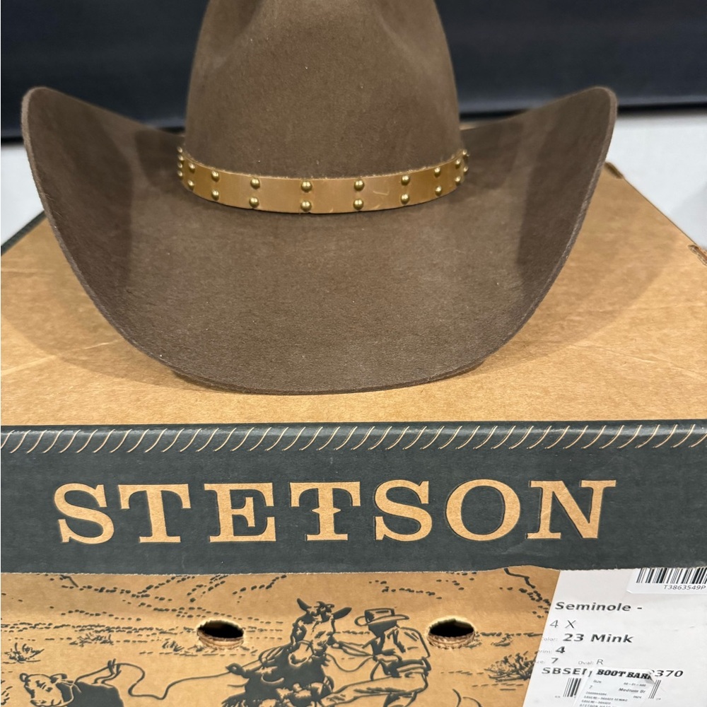 Stetson Brown Cowboy Hat with Studded Band